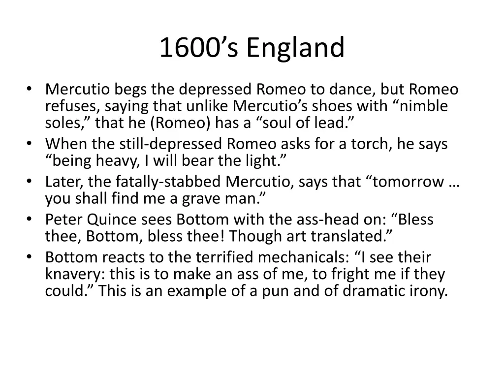 1600 s england