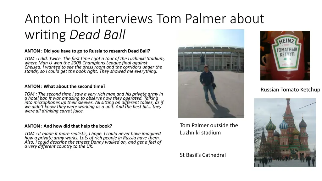 anton holt interviews tom palmer about writing