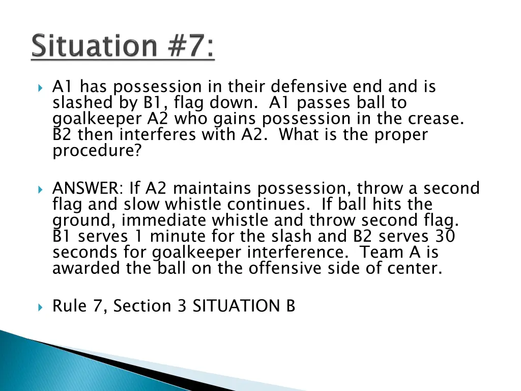 a1 has possession in their defensive