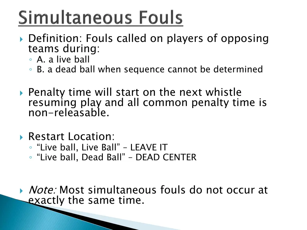 definition fouls called on players of opposing