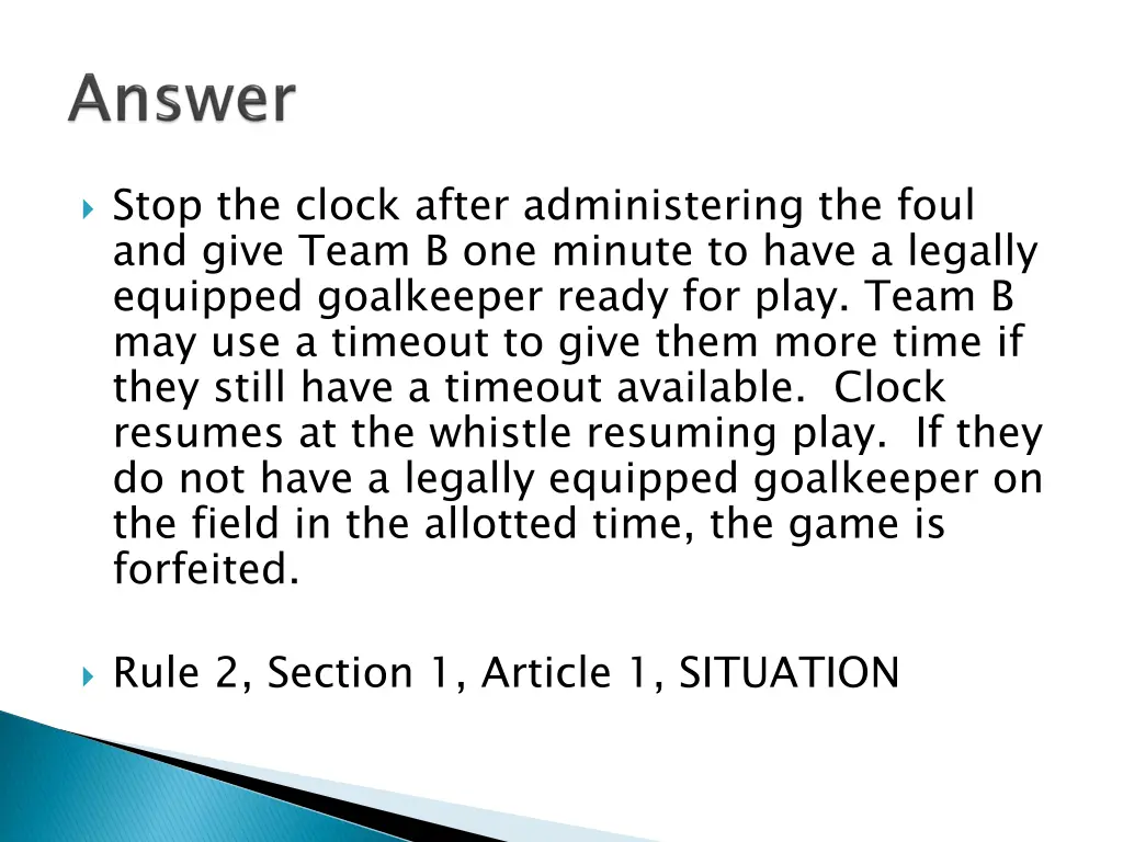 stop the clock after administering the foul