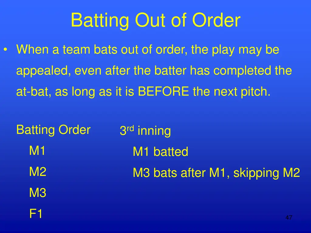 batting out of order