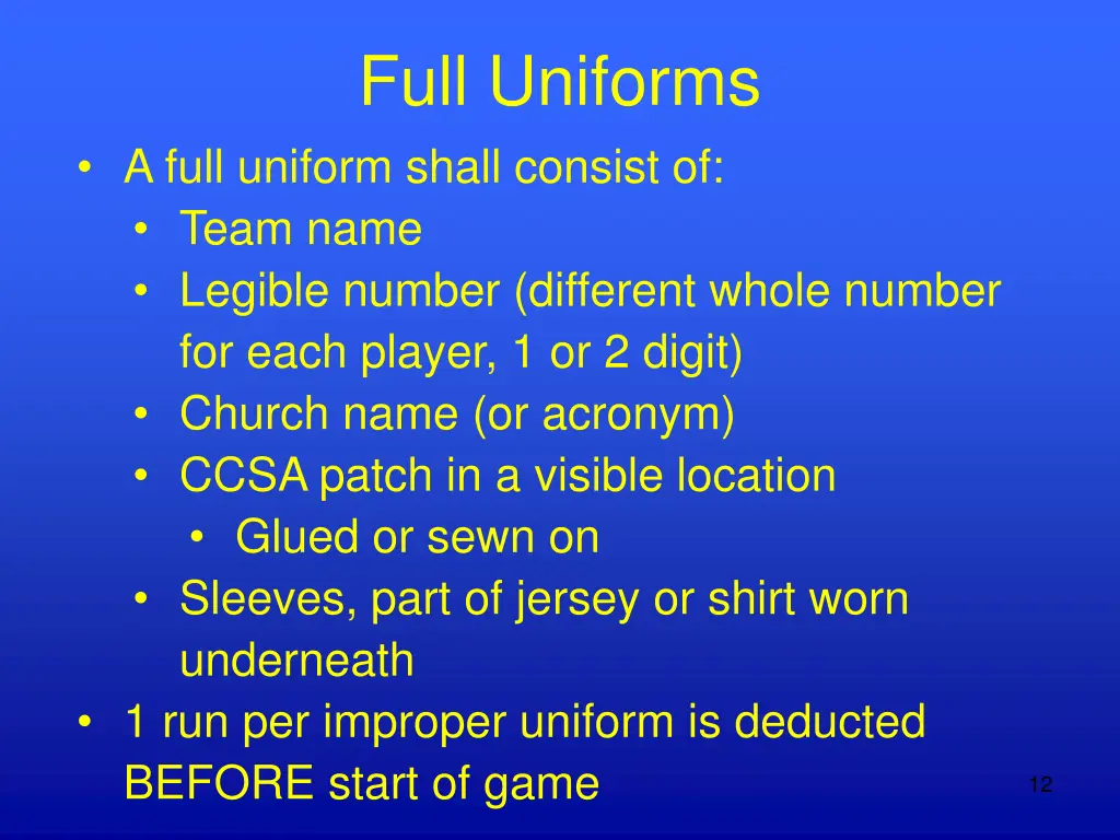 full uniforms