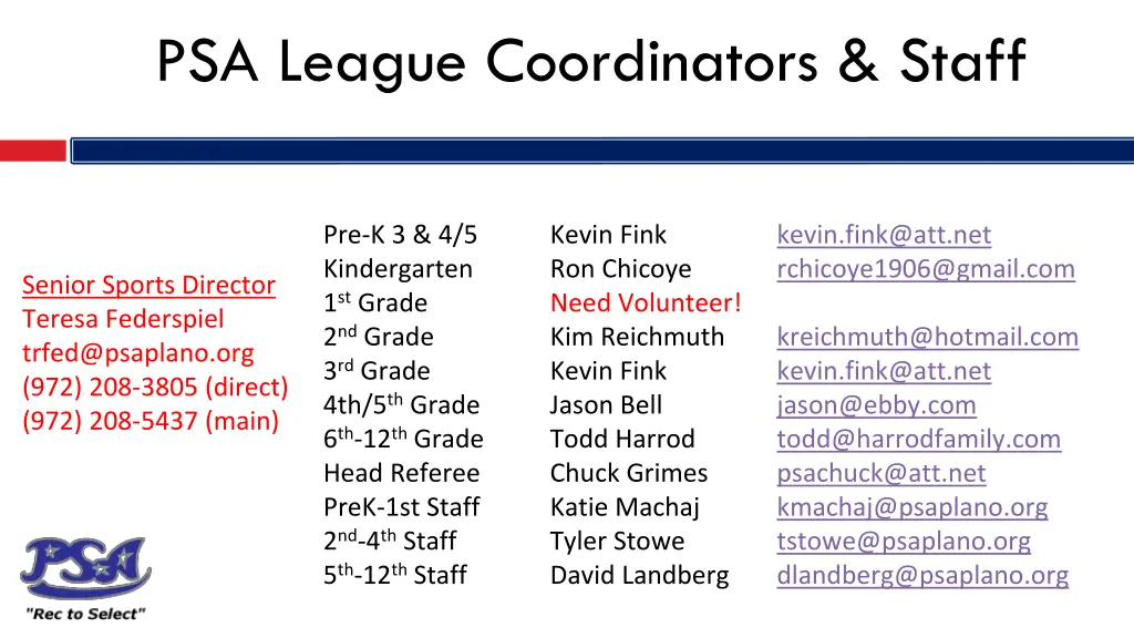 psa league coordinators staff 1