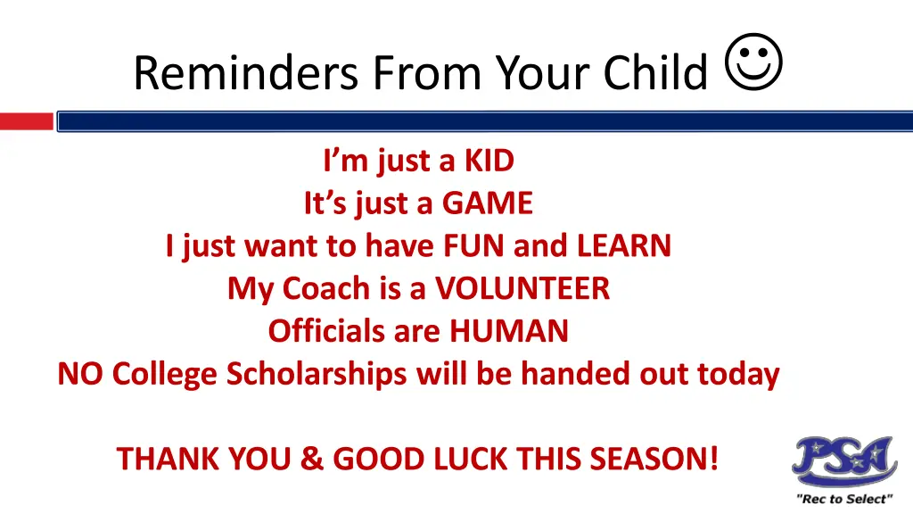 reminders from your child