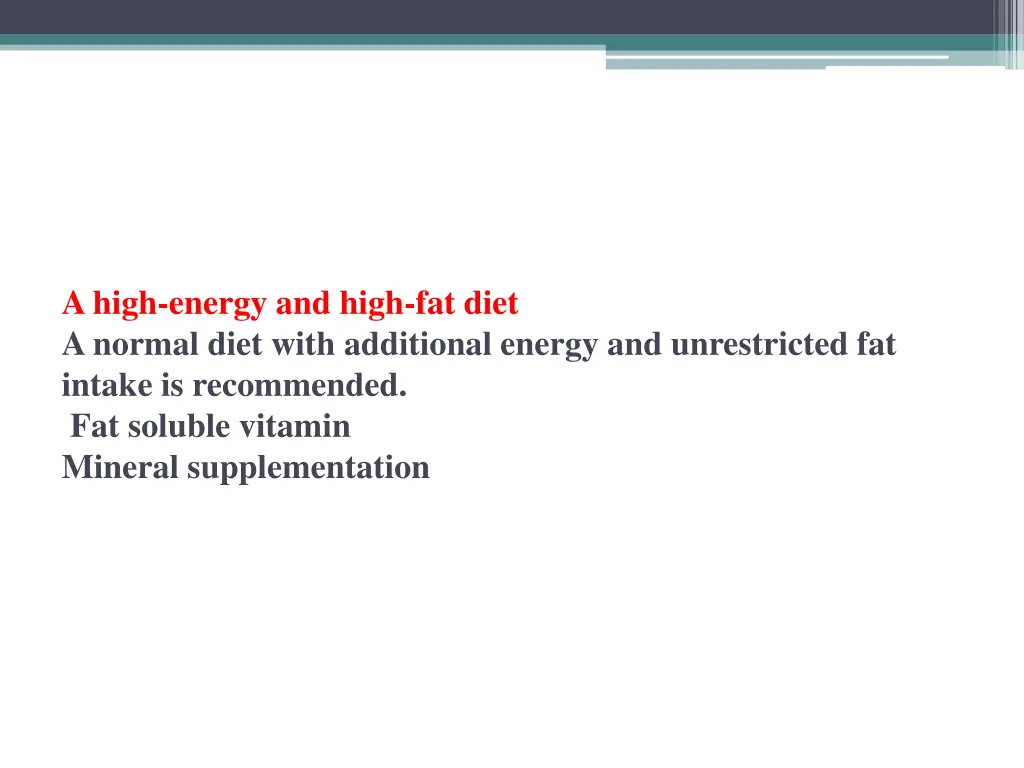 a high energy and high fat diet a normal diet