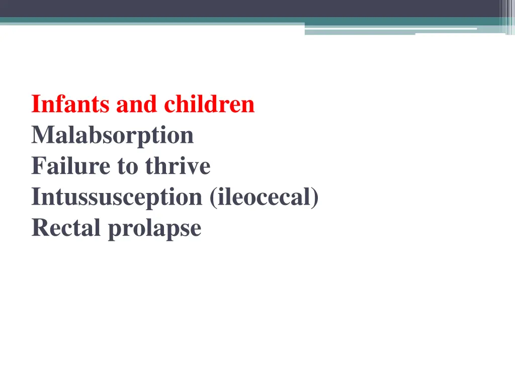 infants and children malabsorption failure