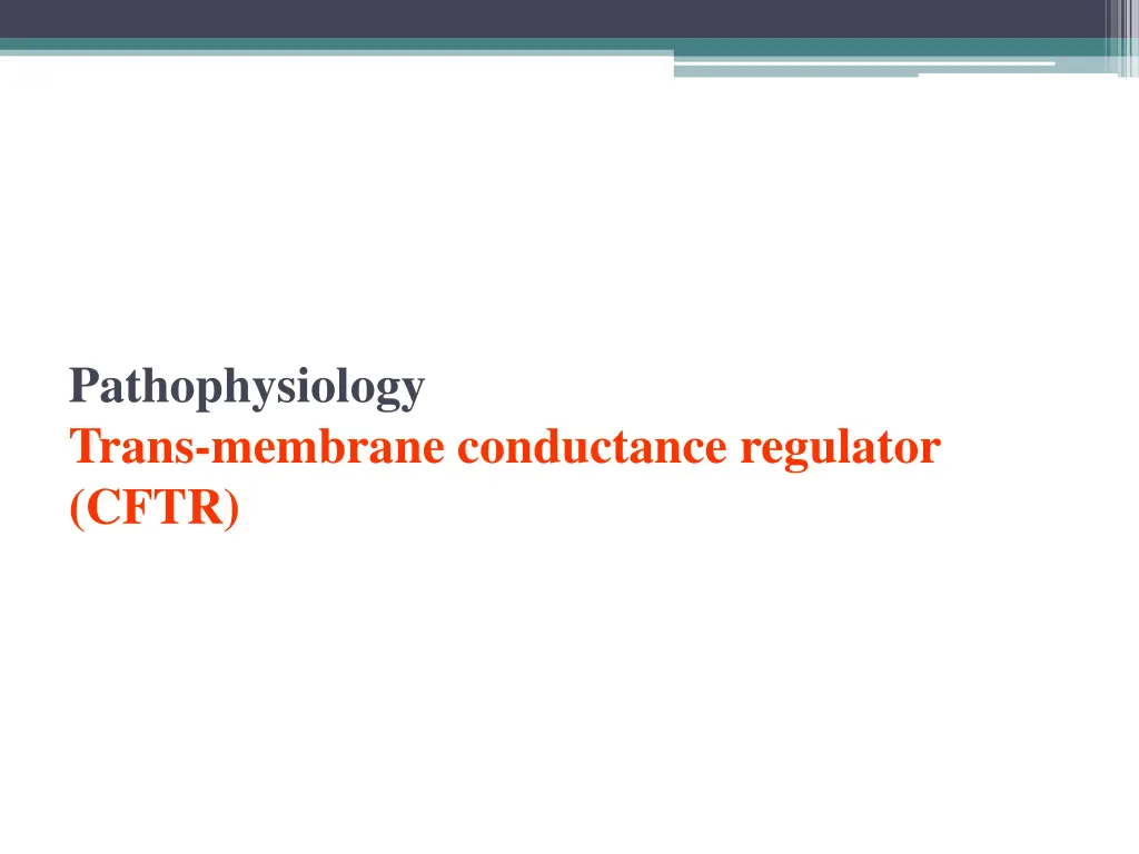 pathophysiology trans membrane conductance