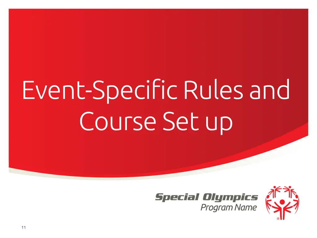 event specific rules and course set up