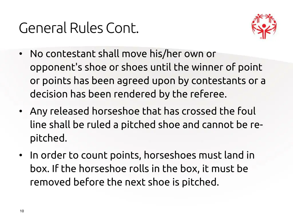 general rules cont