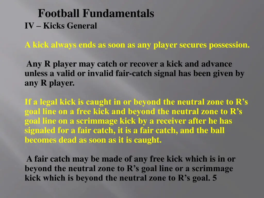 football fundamentals iv kicks general