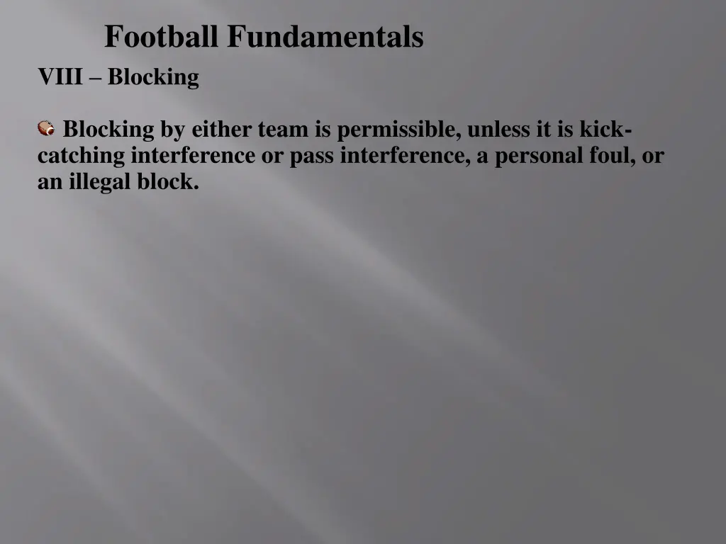 football fundamentals viii blocking