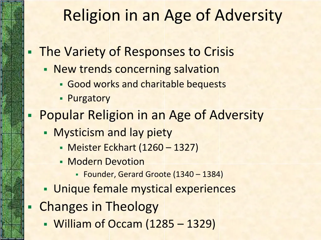 religion in an age of adversity