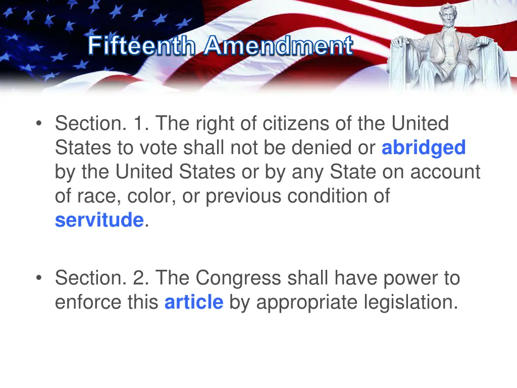 fifteenth amendment