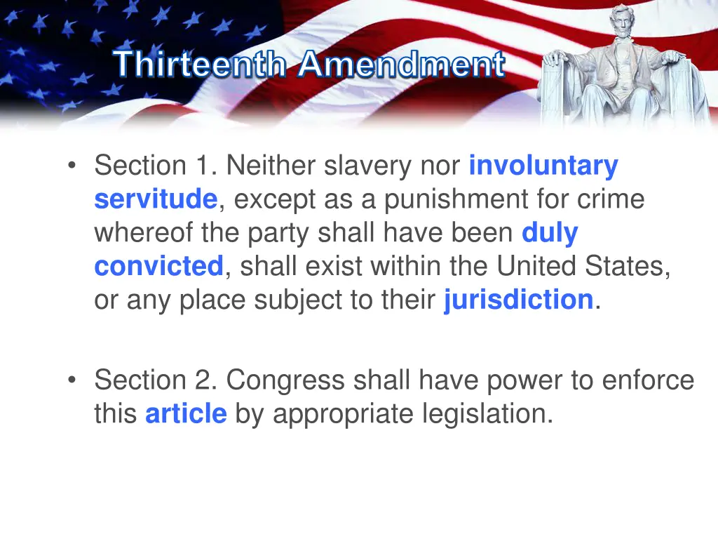 thirteenth amendment