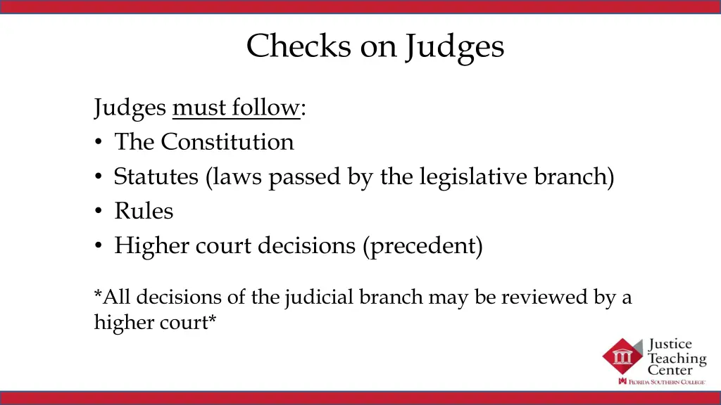 checks on judges