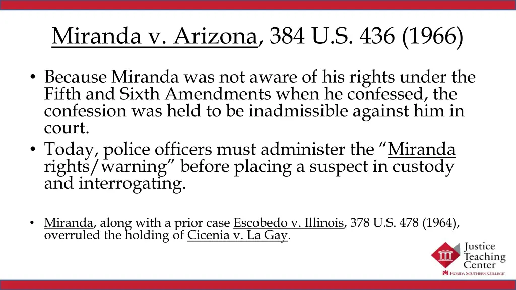 miranda v arizona 384 u s 436 1966 2