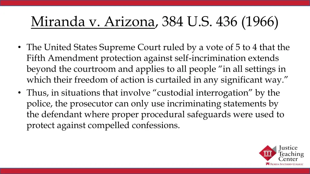 miranda v arizona 384 u s 436 1966