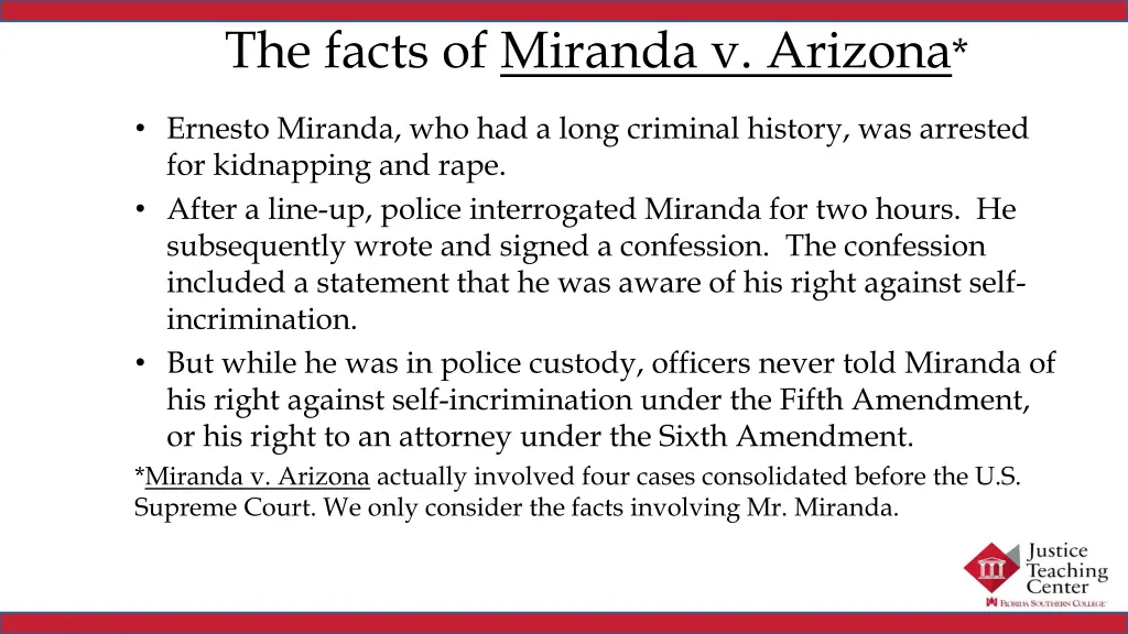 the facts of miranda v arizona