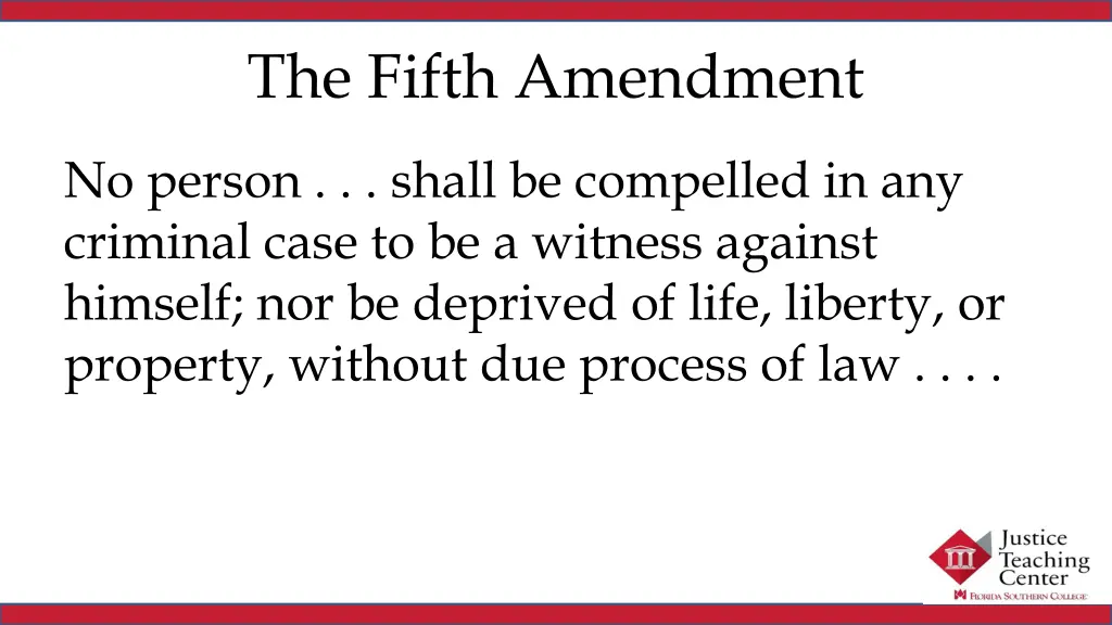 the fifth amendment