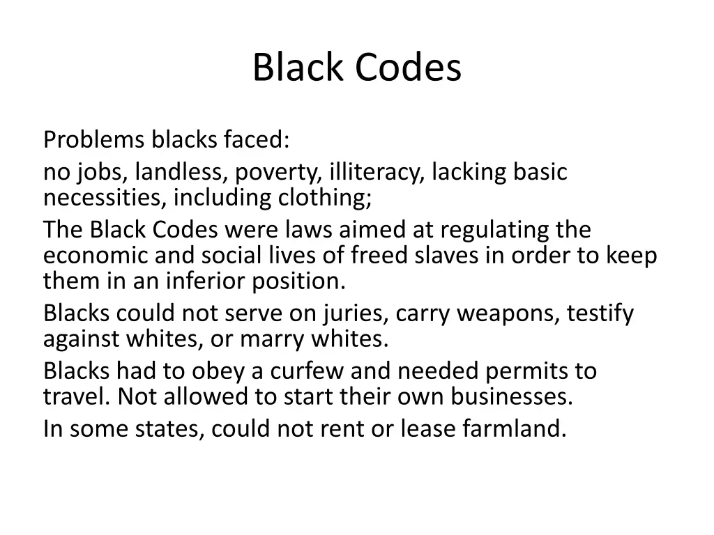 black codes