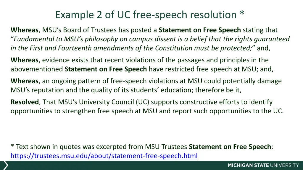 example 2 of uc free speech resolution