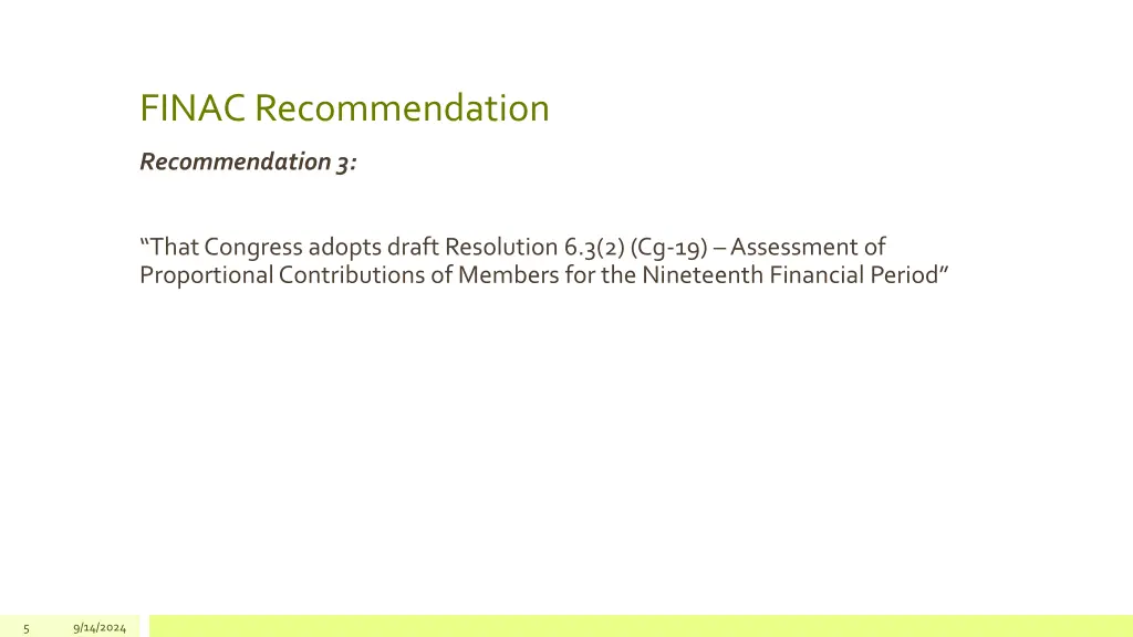 finac recommendation