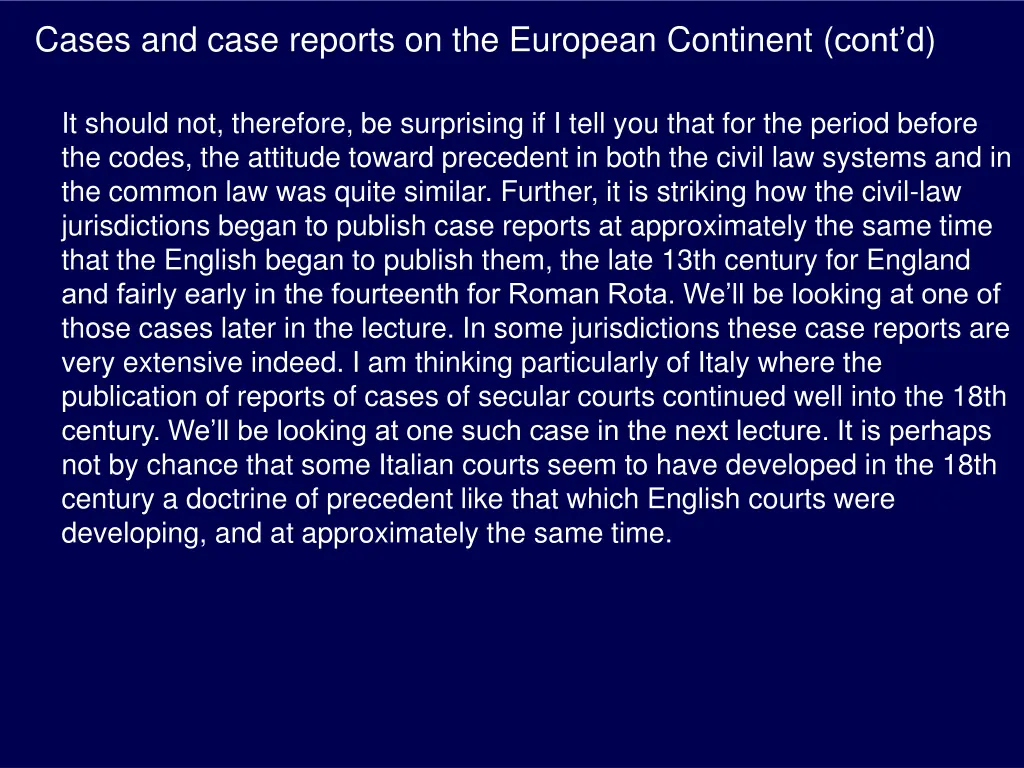 cases and case reports on the european continent 1