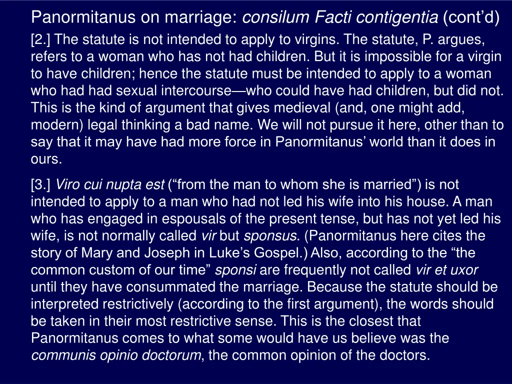 panormitanus on marriage consilum facti 1