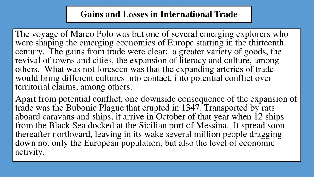 gains and losses in international trade