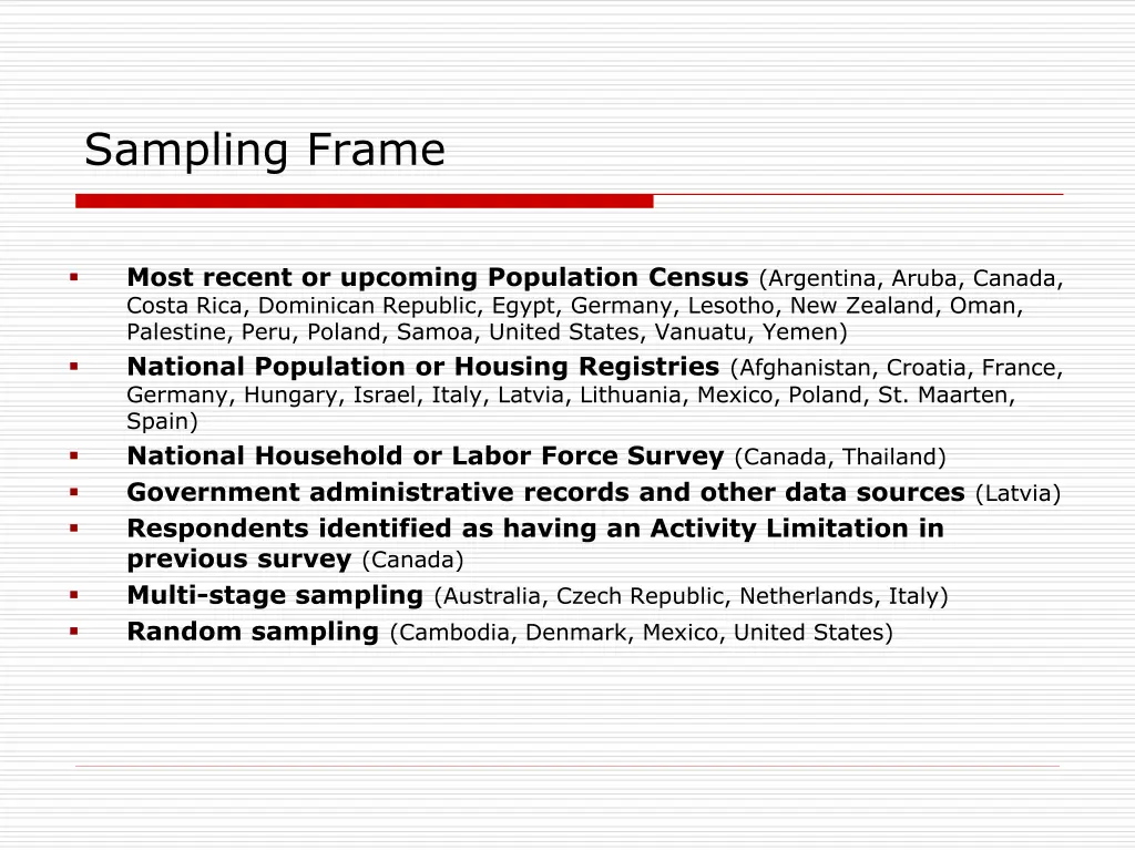 sampling frame