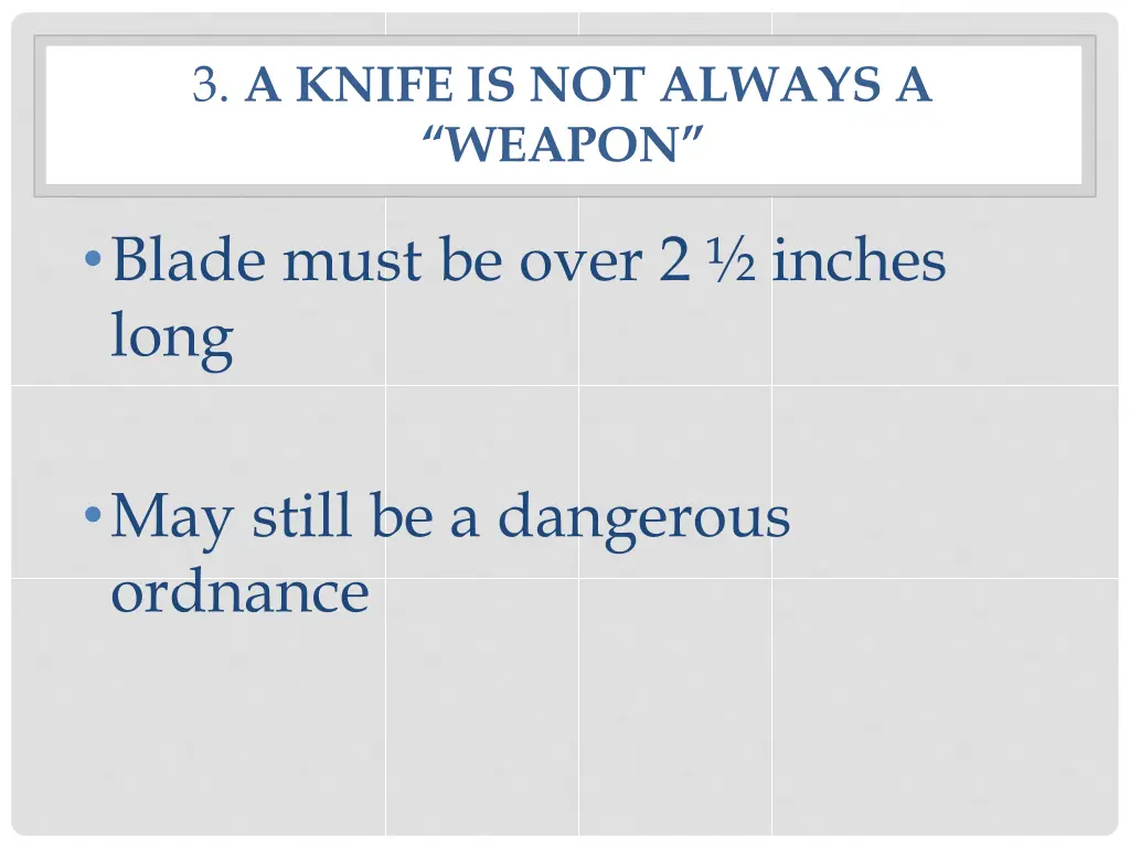 3 a knife is not always a weapon