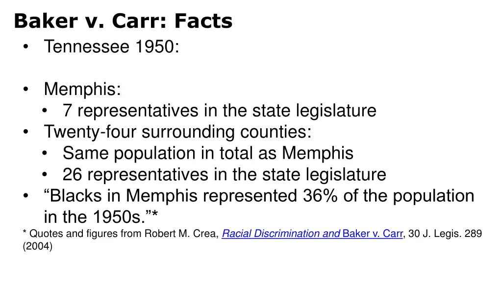 baker v carr facts tennessee 1950