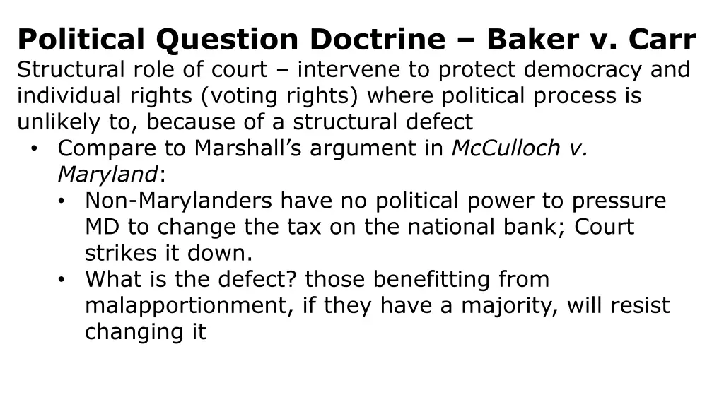 political question doctrine baker v carr 1