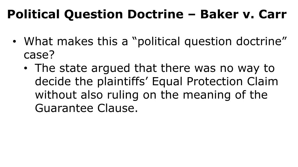 political question doctrine baker v carr 2