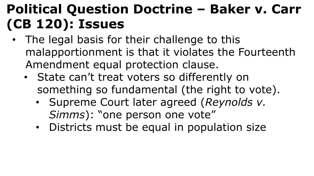 political question doctrine baker v carr