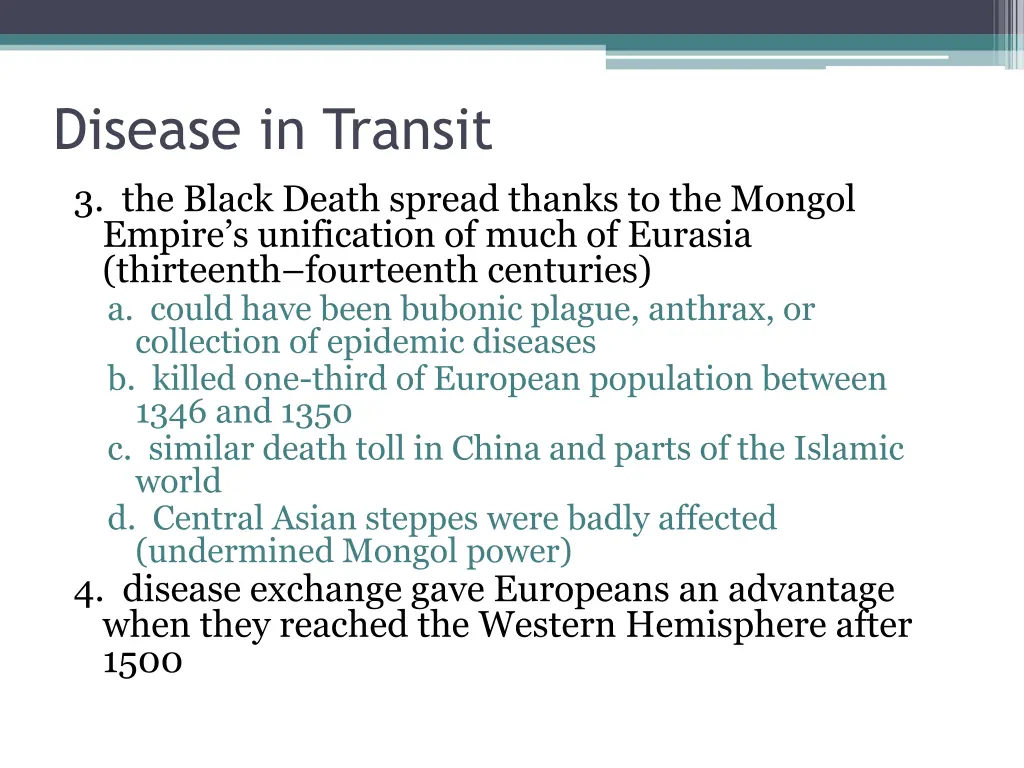 disease in transit 3 the black death spread