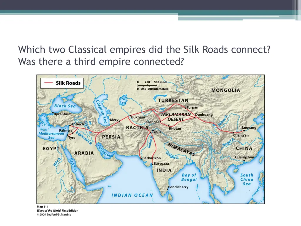 which two classical empires did the silk roads