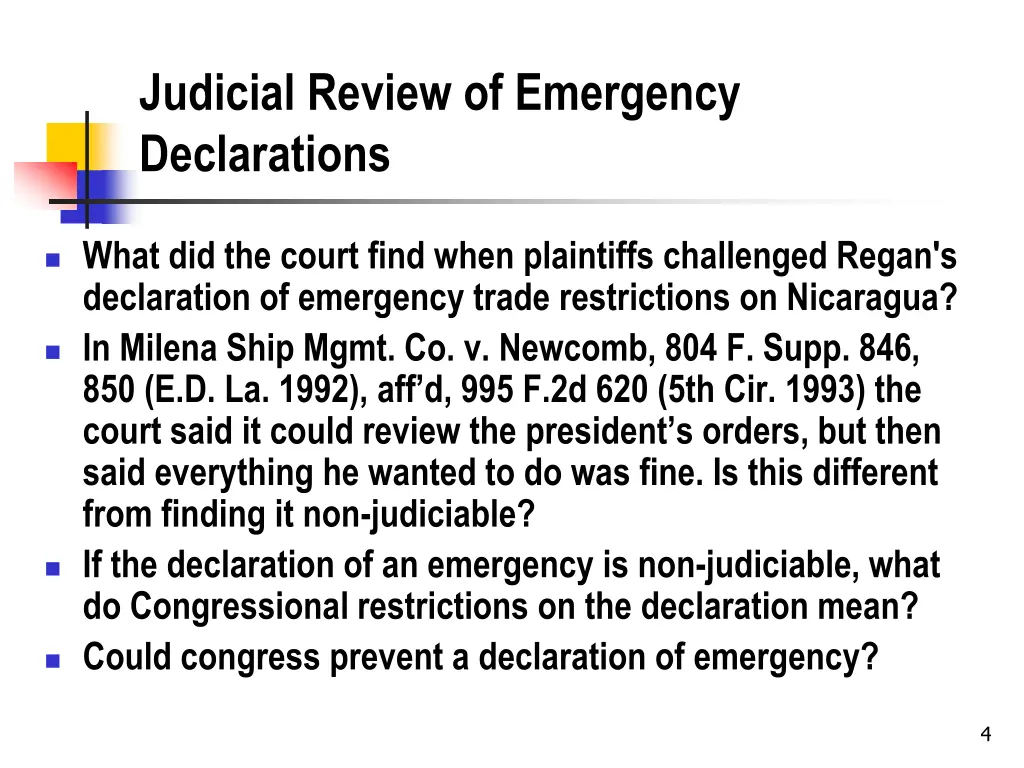 judicial review of emergency declarations