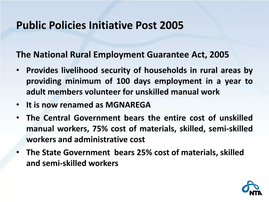 public policies initiative post 2005