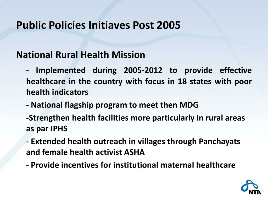 public policies initiaves post 2005 1