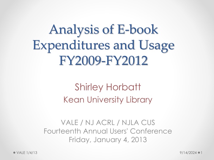 analysis of e book expenditures and usage fy2009