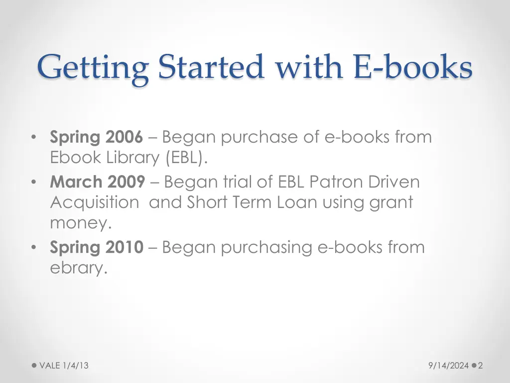 getting started with e books