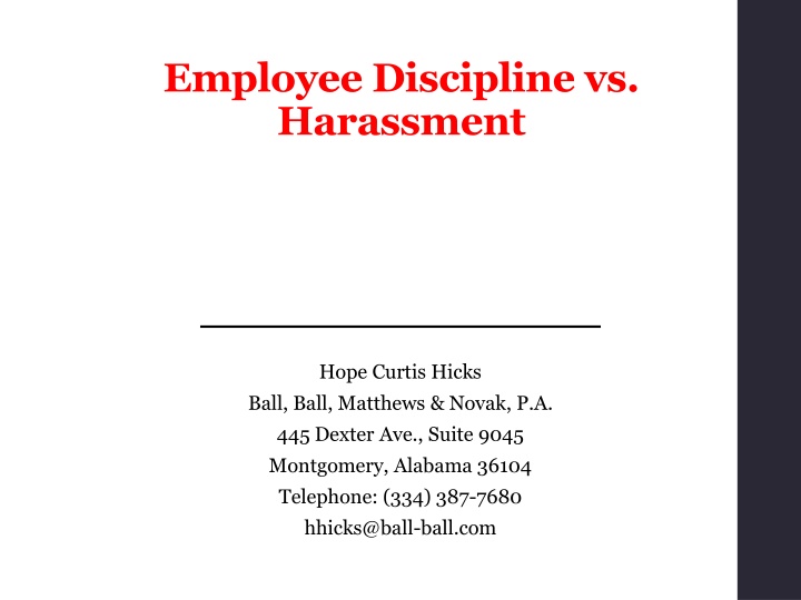 employee discipline vs harassment