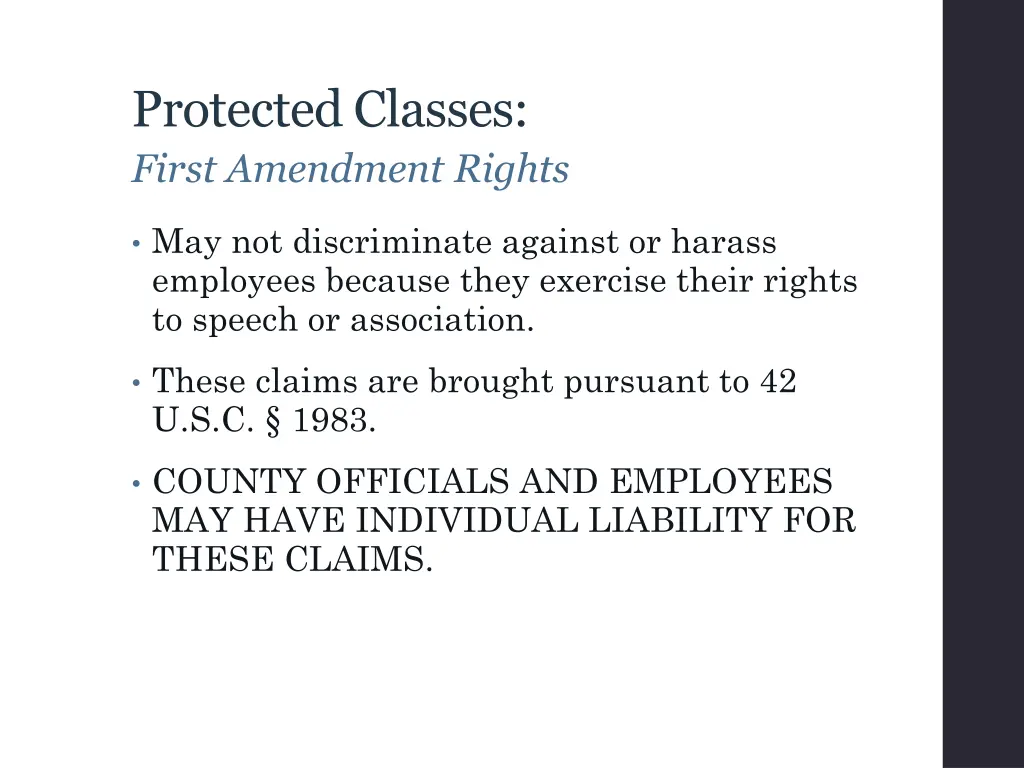 protected classes first amendment rights