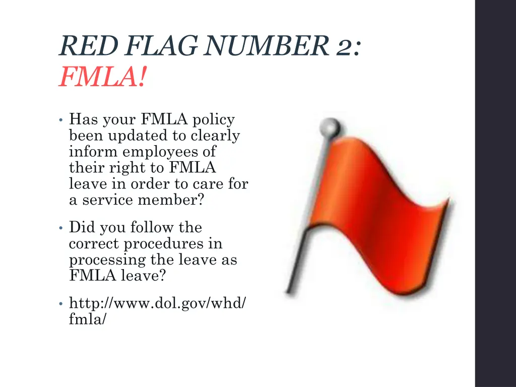 red flag number 2 fmla