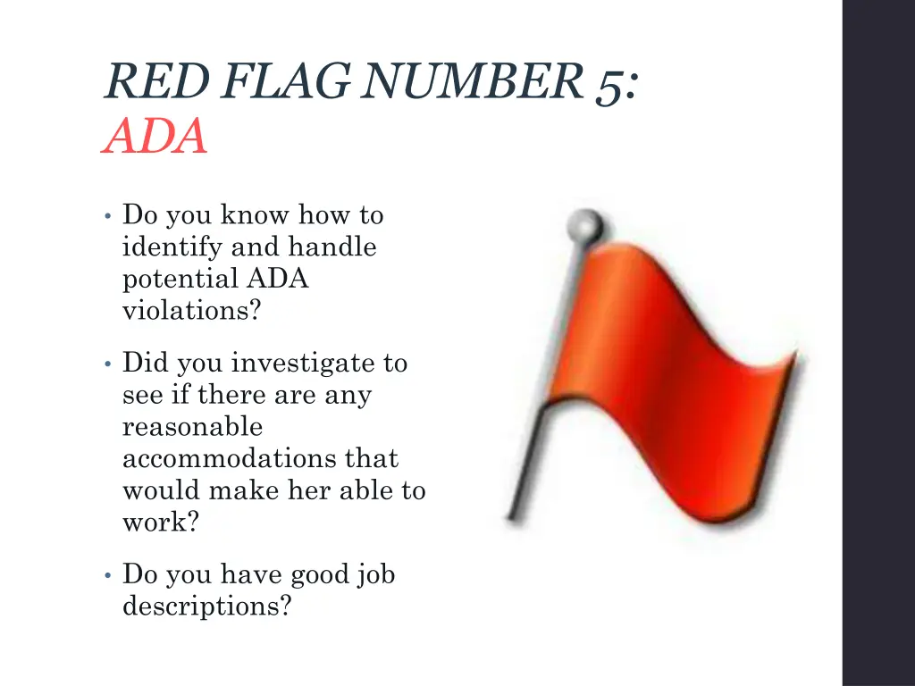 red flag number 5 ada