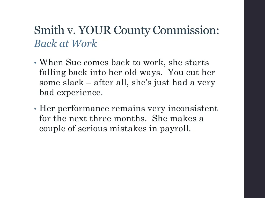 smith v your county commission back at work