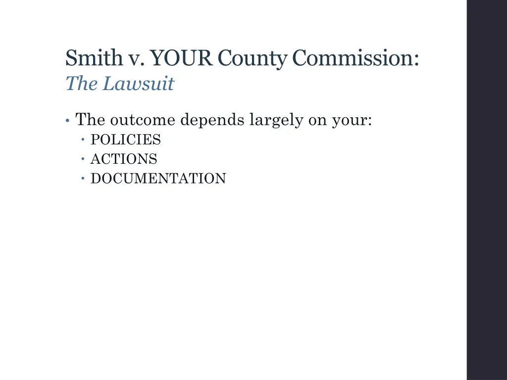 smith v your county commission the lawsuit