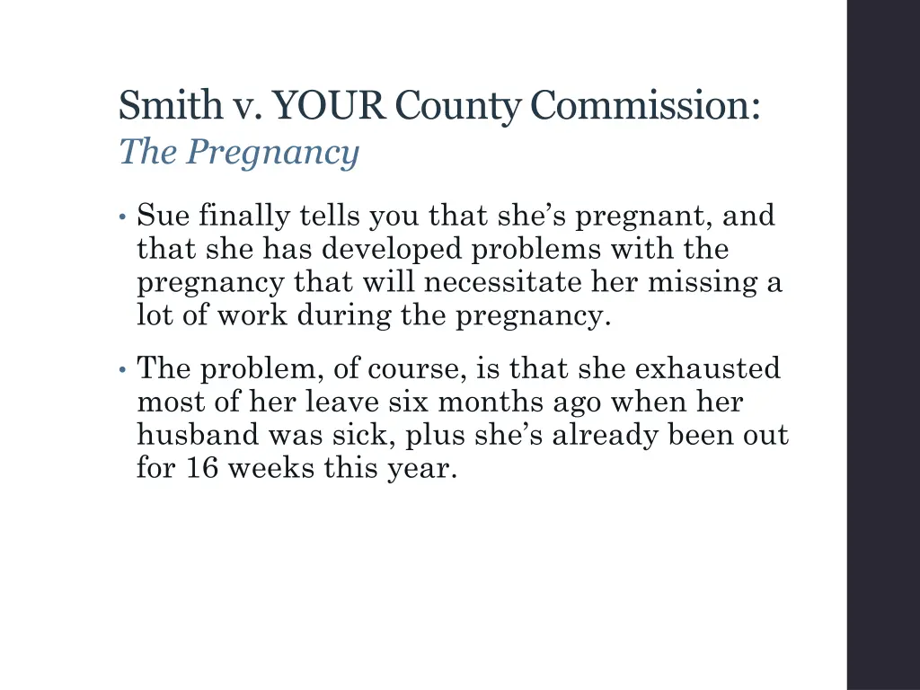 smith v your county commission the pregnancy